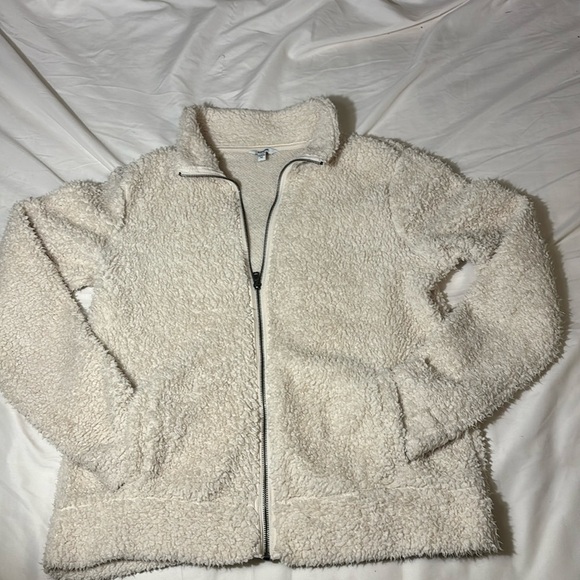 Sonoma Jackets & Blazers - Teddy Sherpa Cream Full Zip Jacket size medium